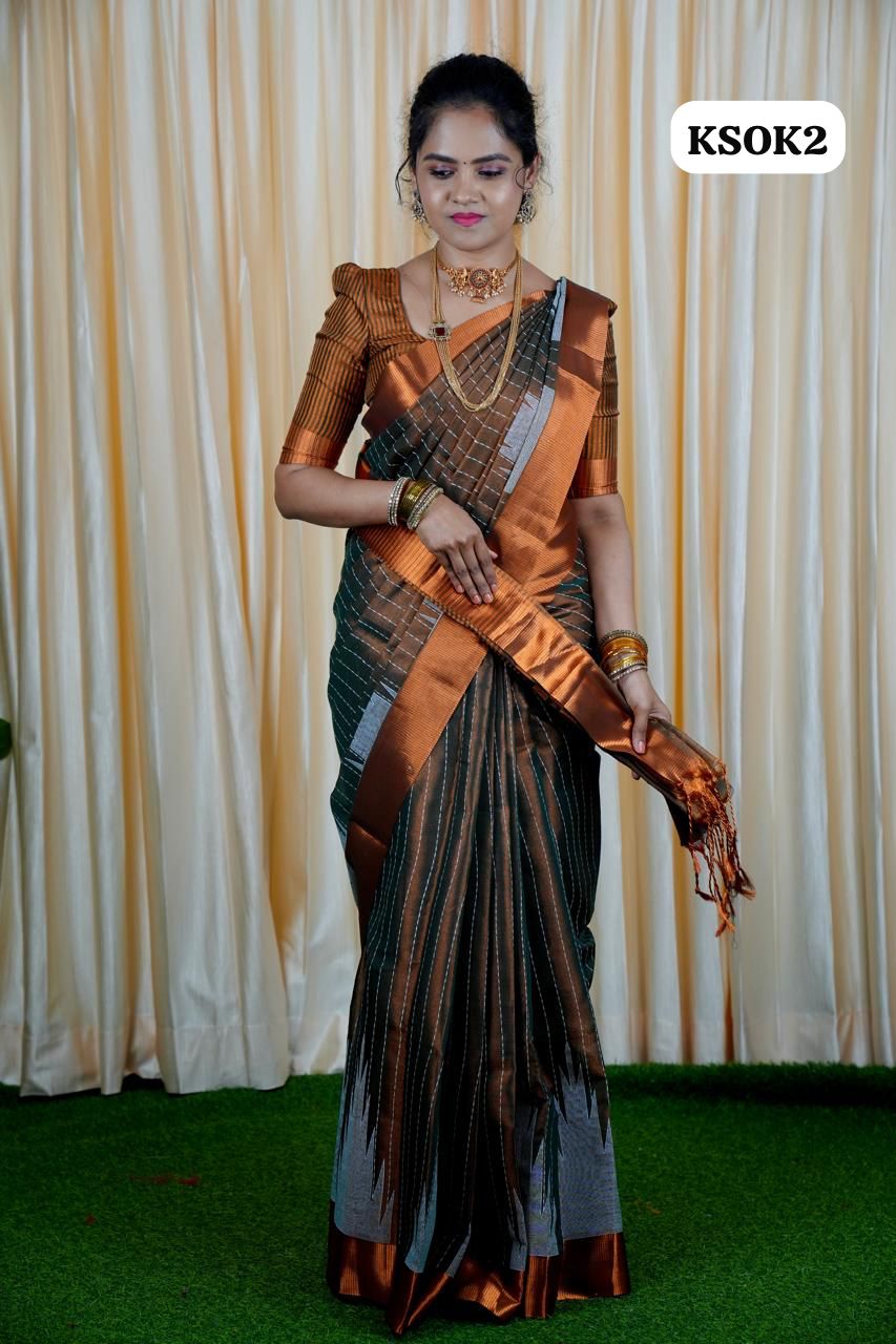 Soft cotton silk zari weaving sarees🥳✅