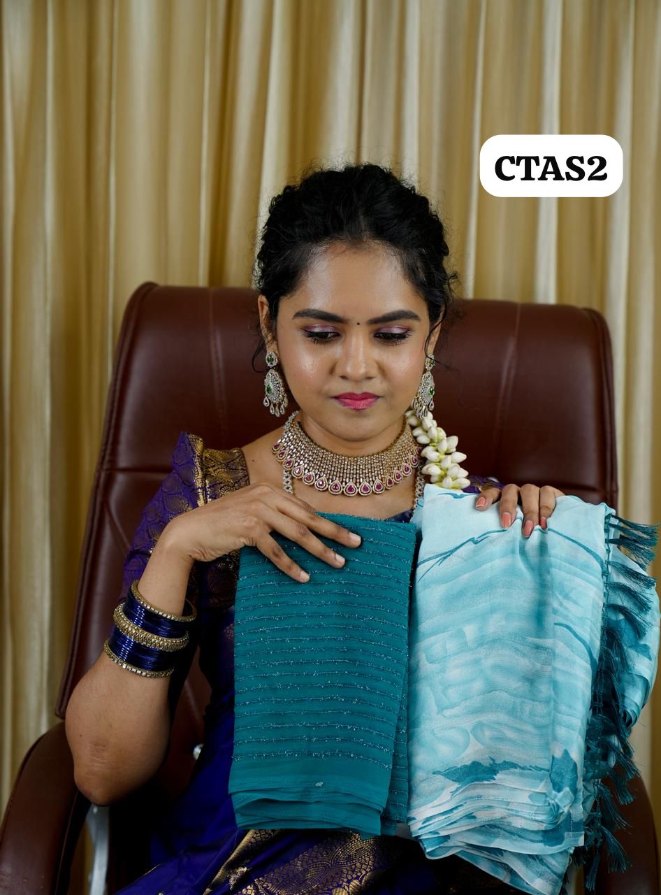 Chiffon sarees with designer blouse🥳