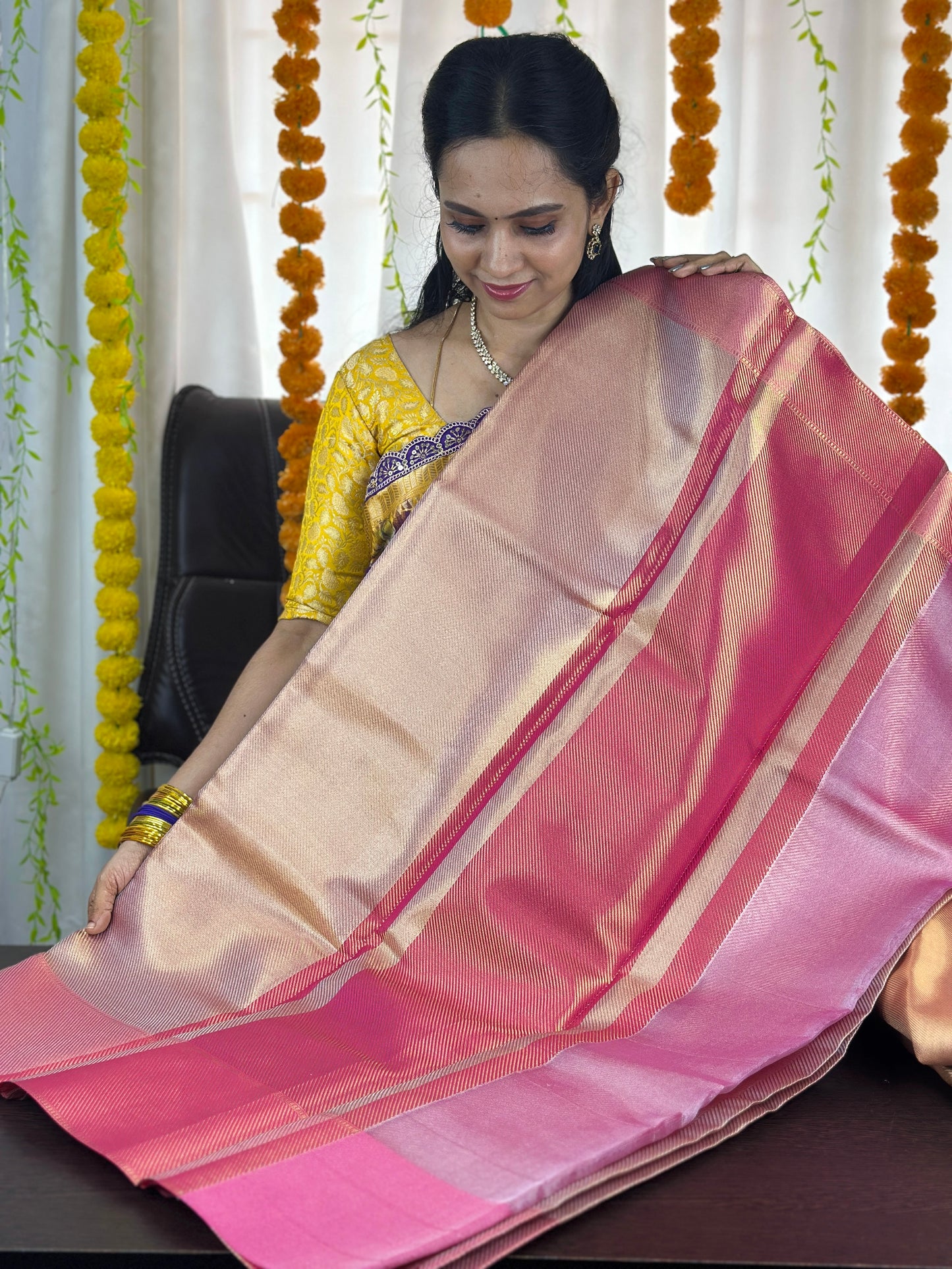 Jothika inspired Katan semi silk saree border silght differ ❌