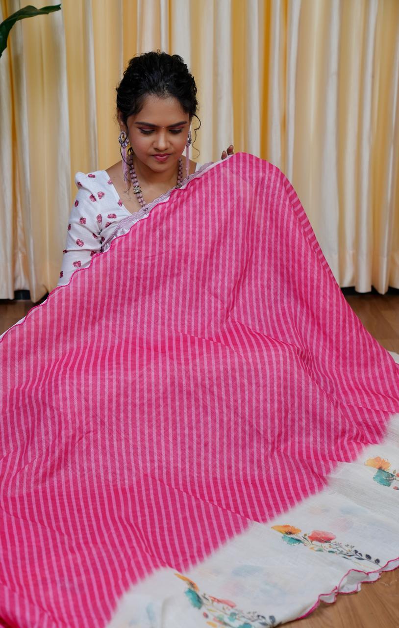 Jute linen sarees š„³