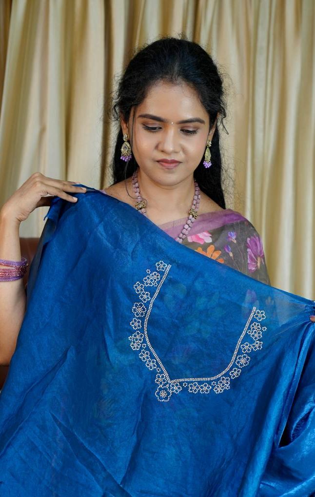 Premium space silk sarees with real jarkhan diamond work🥰😎