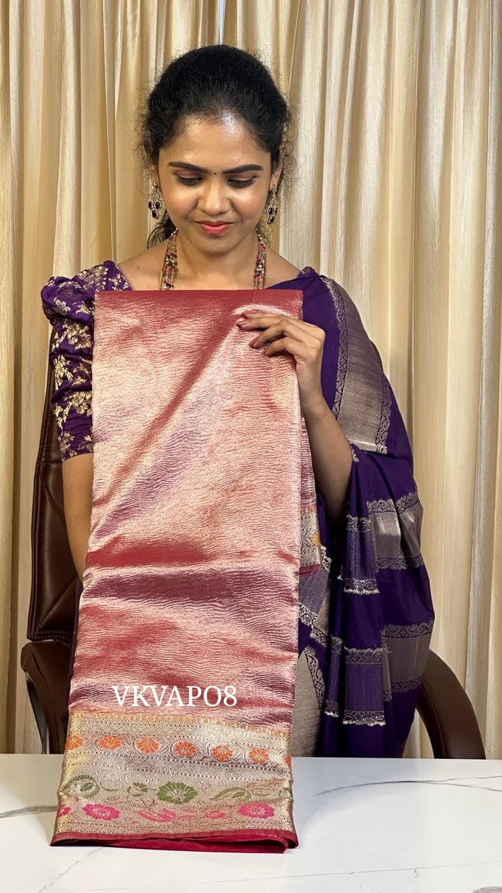 Crushed tissue saree ⌛