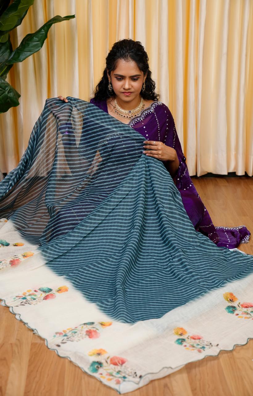 Jute linen saree 🥰🥳