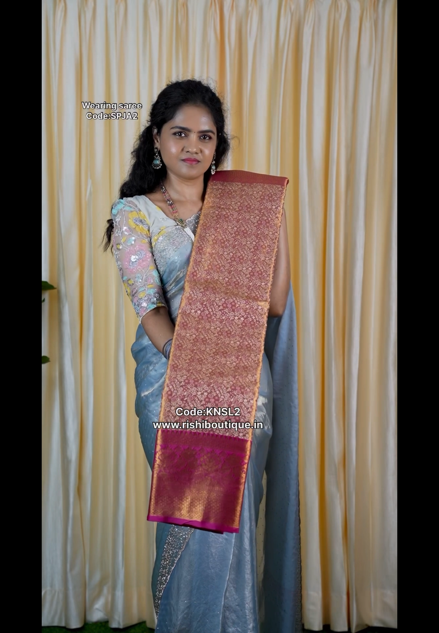 Kanchipuram inspired semi silk sareeš„³Pink colour