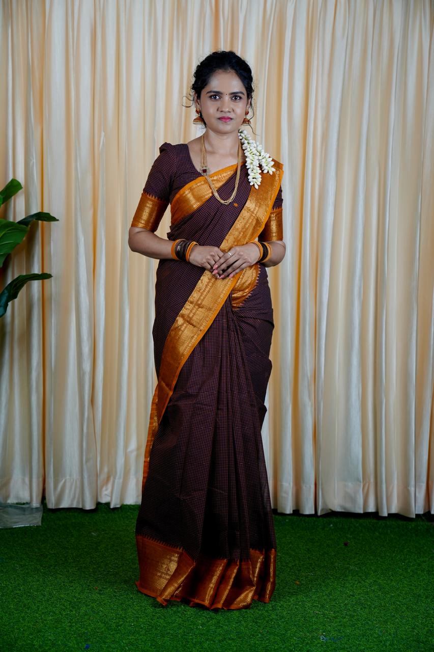 Premium kanchi korvai Chettinad cotton saree ππ