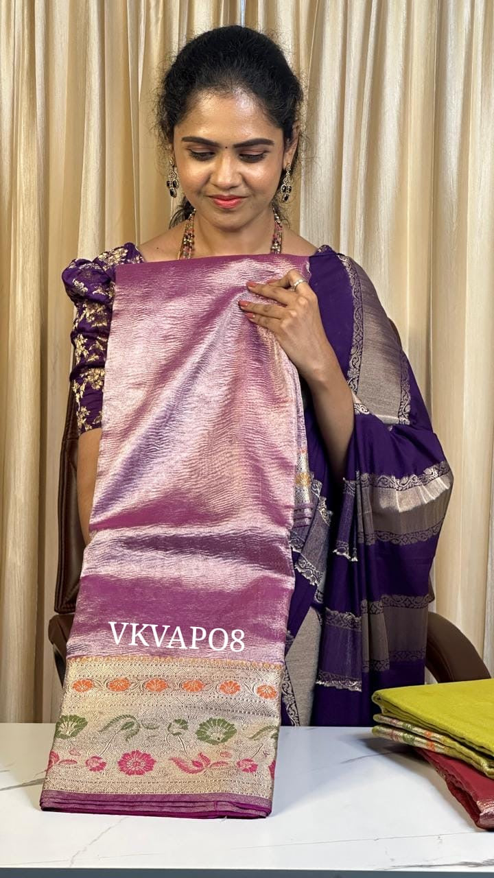 Crushed tissue saree ❌️