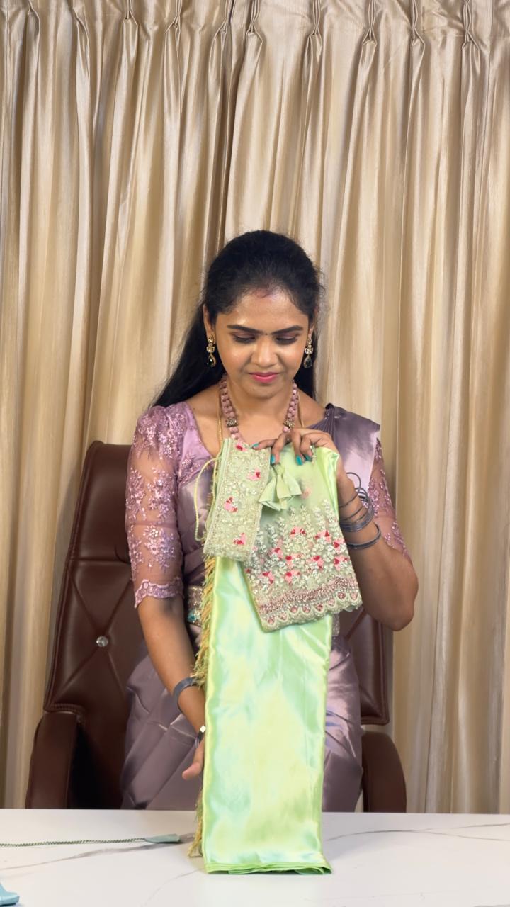 Saree+ designer blouse+ belt sold❌