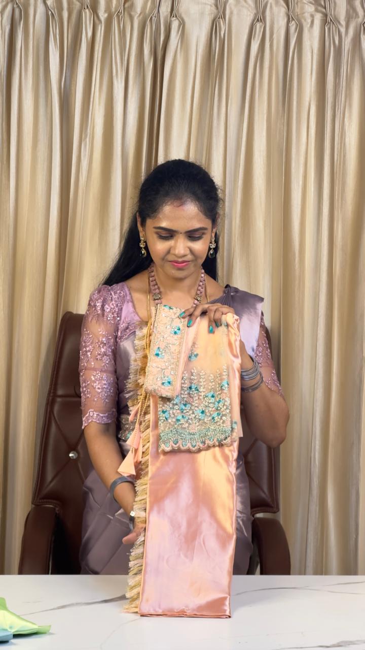 Saree+ designer blouse+ belt❌