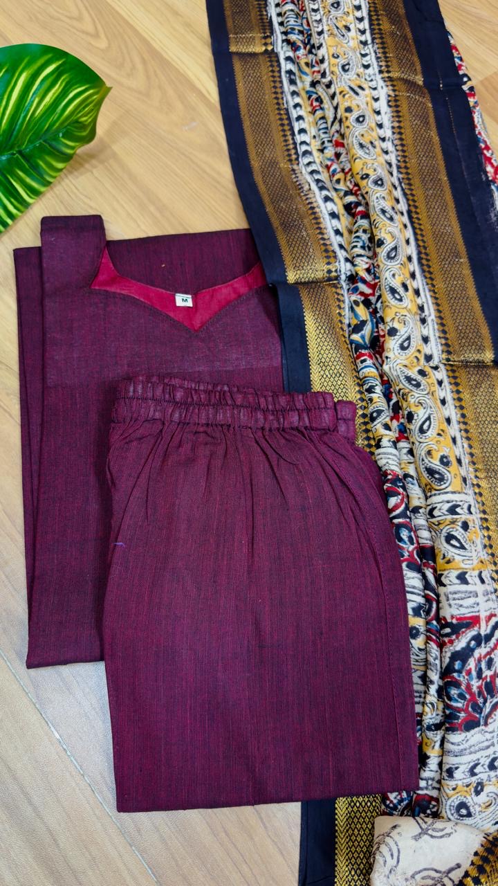 Handloom kalamkari 3 piece set