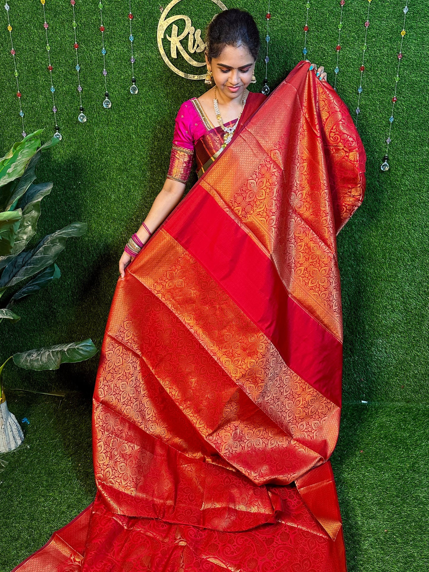 Banarasi silk saree Reddish maroon❌