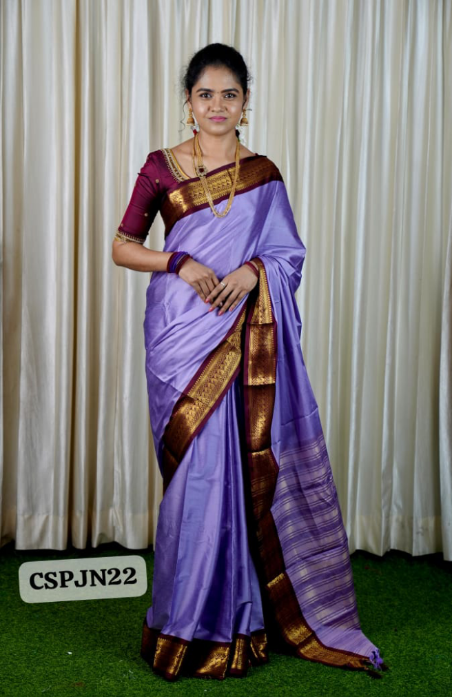 Kalyani semi silk sarees peacock design in the border❌❌NOT AVAILABLE