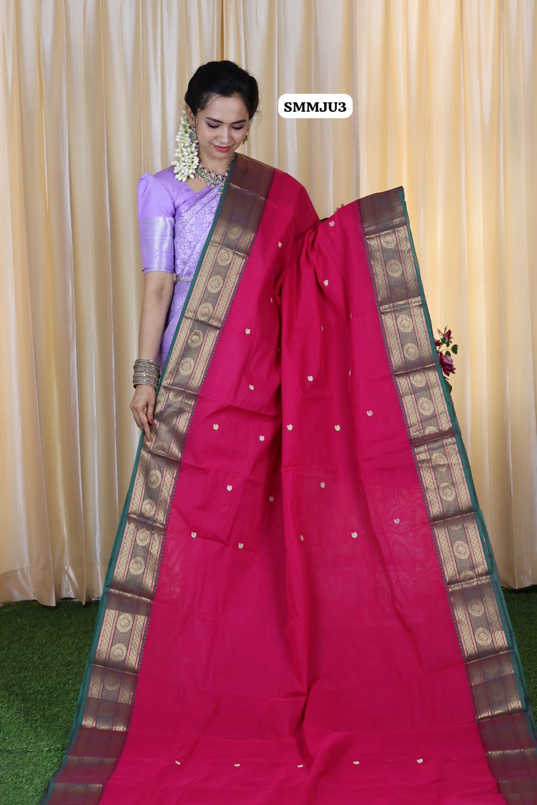 Chettinadu Kanchi cotton saree with Buttas β