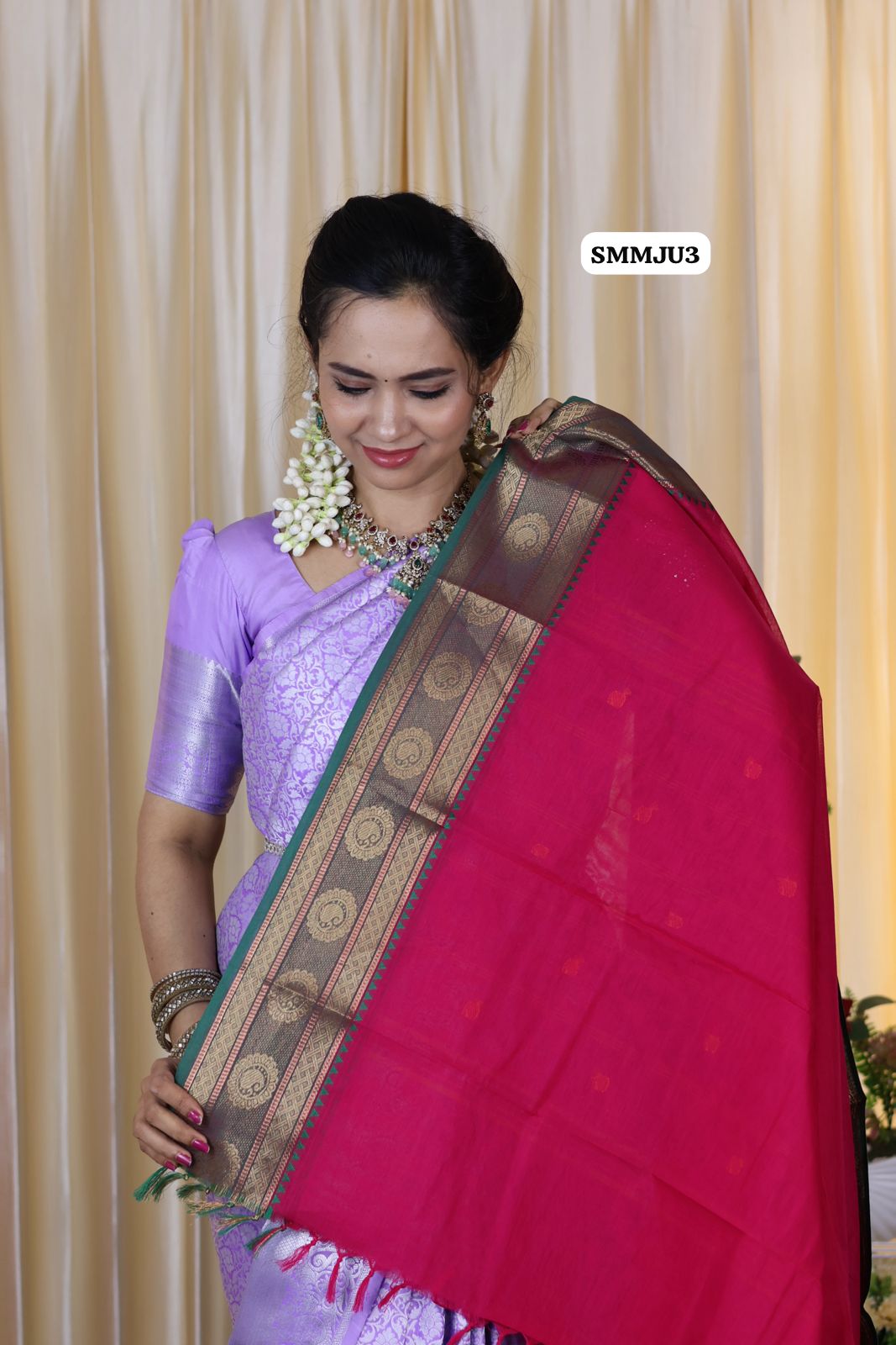 Chettinadu Kanchi cotton saree with Buttas β