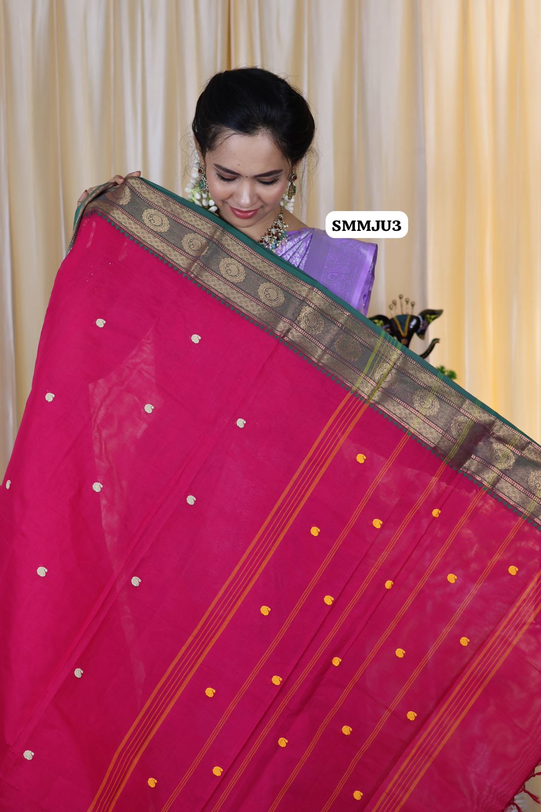 Chettinadu Kanchi cotton saree with Buttas β