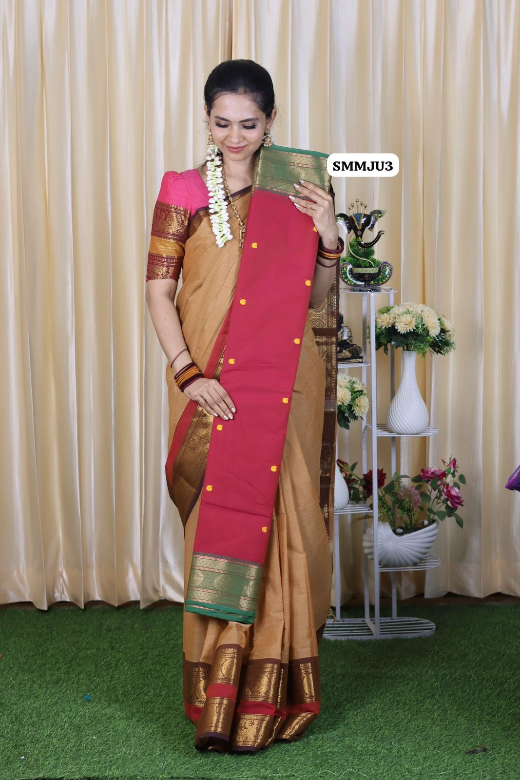 Aadi offer🌹Chettinadu Kanchi cotton saree with Buttas😍