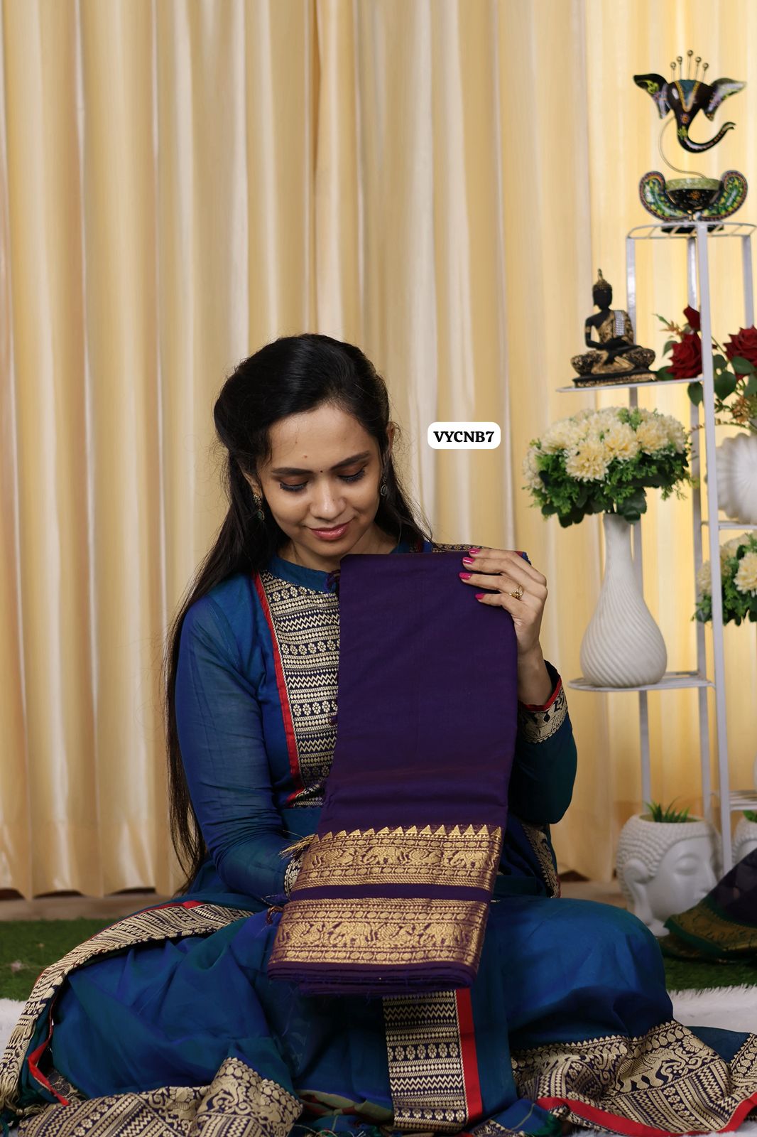 Kanchi Cotton Saree(Elephant design)