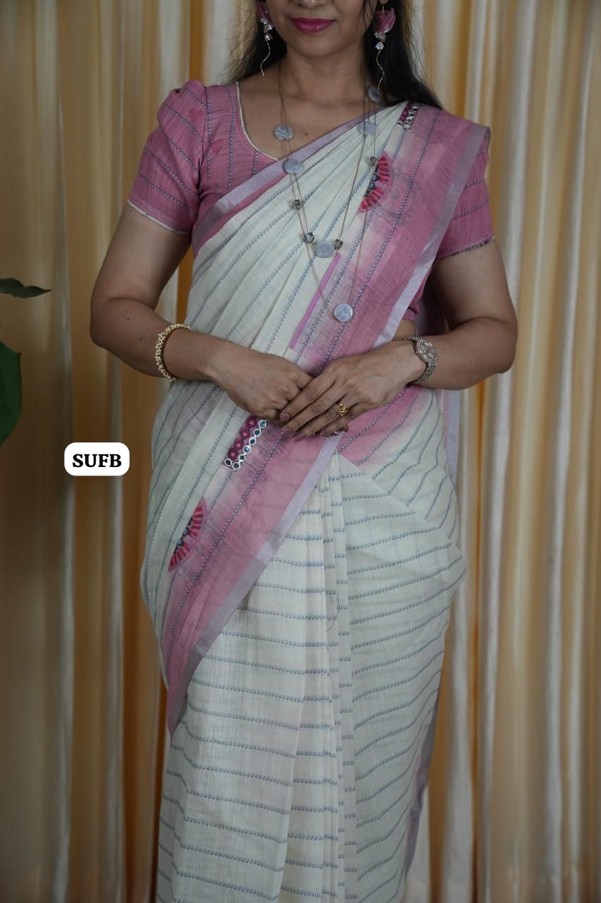 Linen Cotton saree 🥳