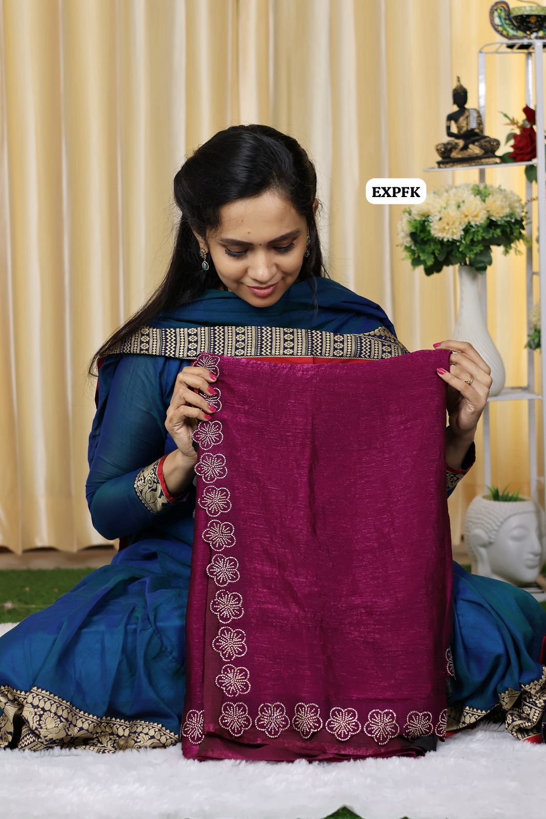 Premium quality soft texture crushed space silk saree😍Ⓜ️offer