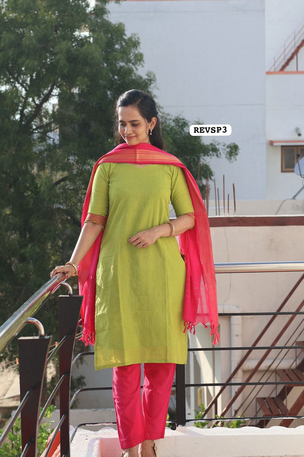 Stitched cotton dress material😍😎