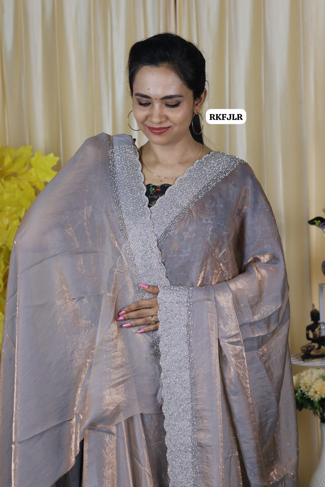 Space silk .with jarkhan work saree Aadi offerš„³