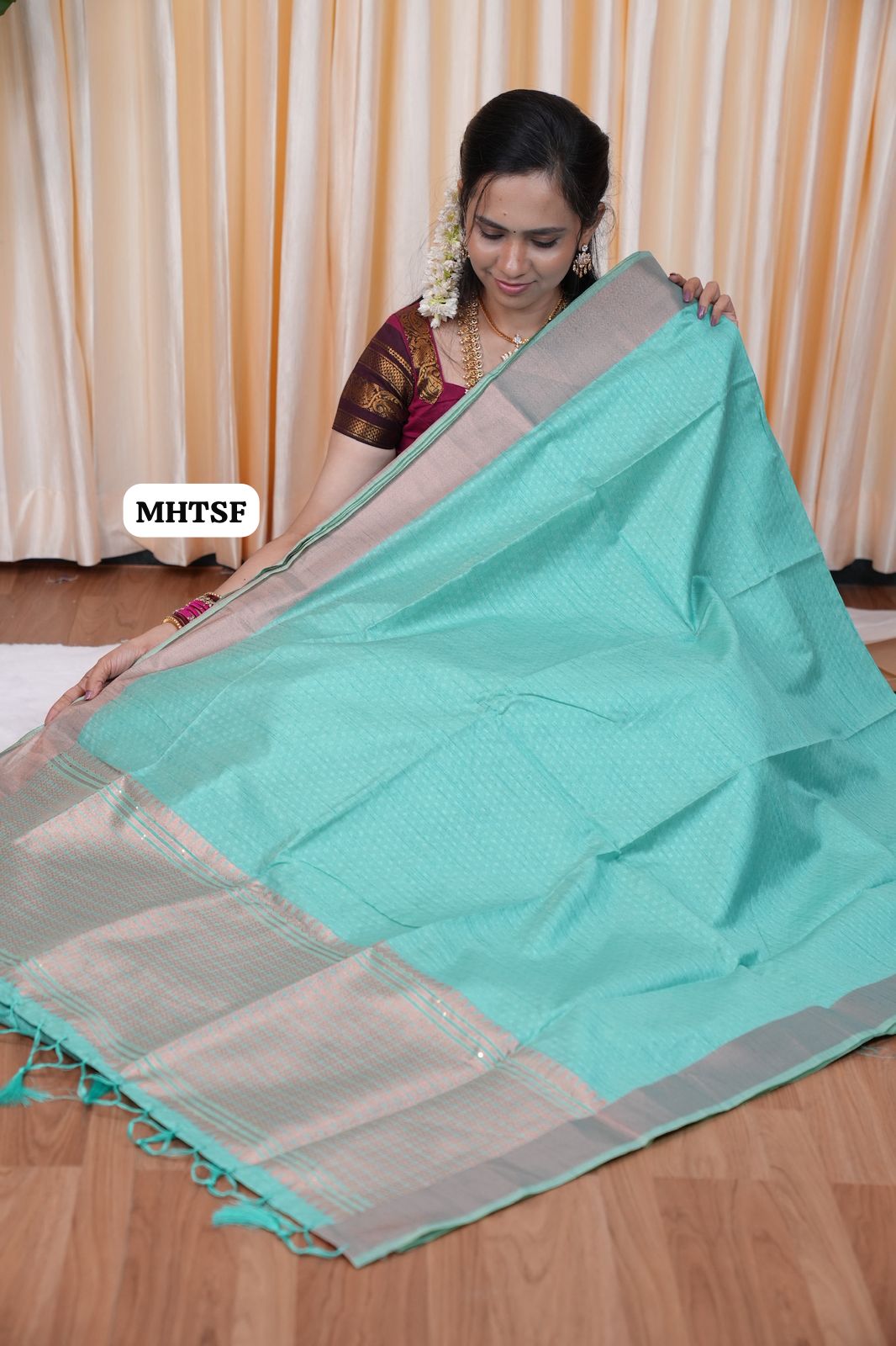 Tussar soft silk saree with sequence work🥰🥳