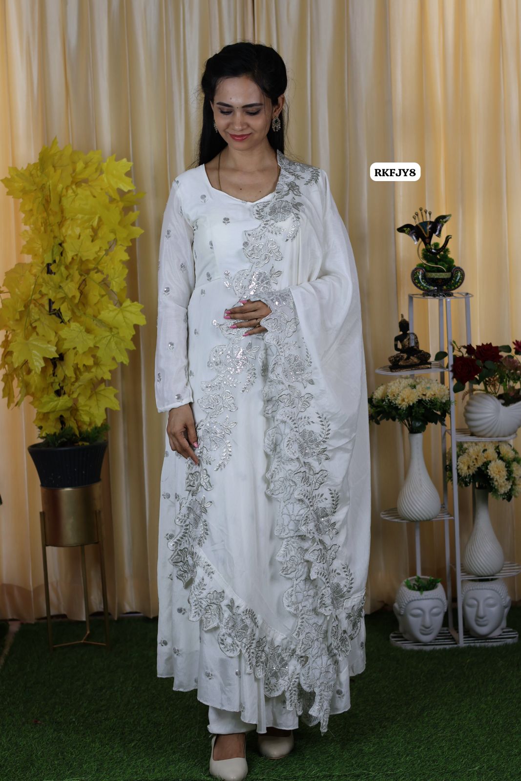 Fully stitched anarkali with full lining and padded . With sequins work 🥳