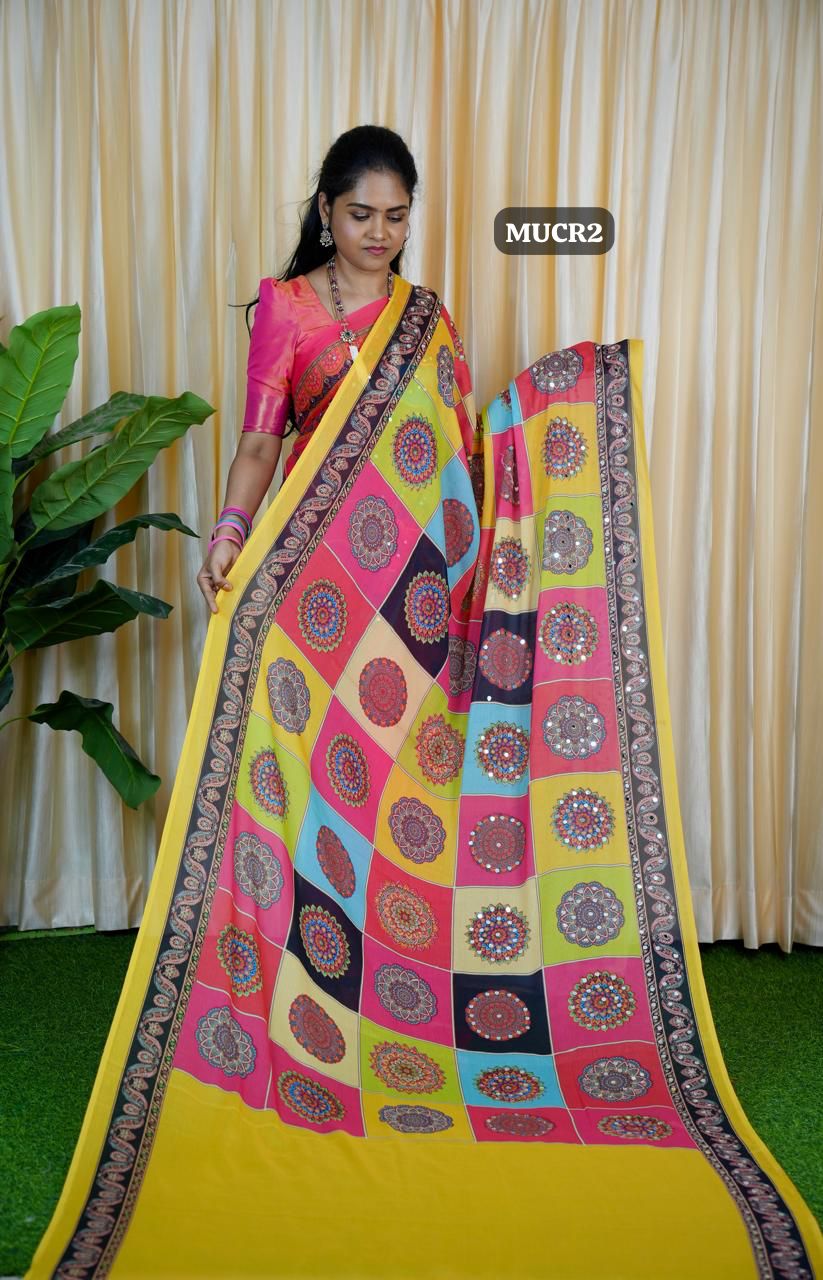 Soft Georgette mirror🥳😍✅