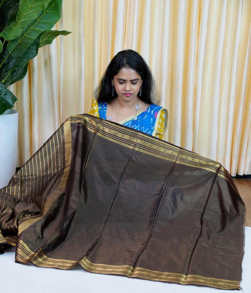Mysore silk sarees in checked pattern 🥰🥳(black)