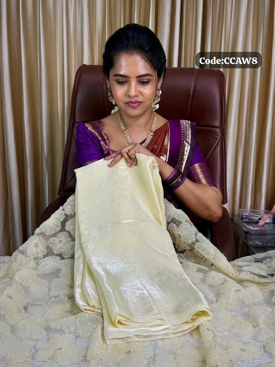 Space silk saree with designer blouse🥳