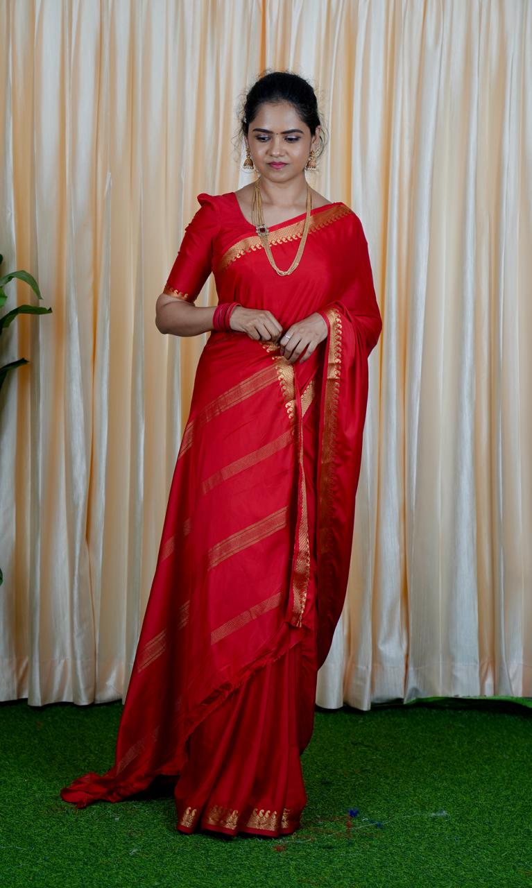 Mysore crepe silk with golden zari 🥳