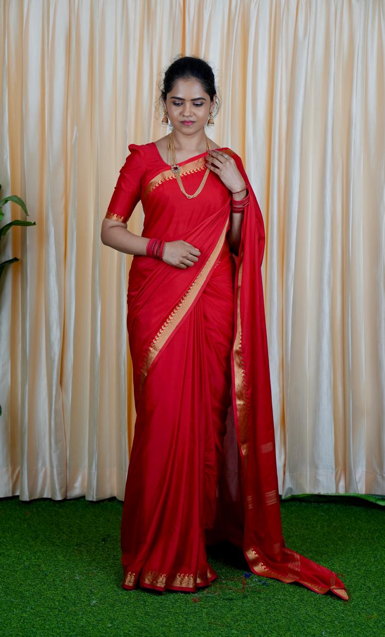 Mysore crepe silk with golden zari 🥳