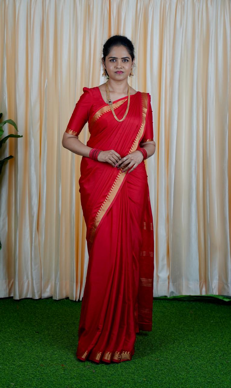 Mysore crepe silk with golden zari 🥳
