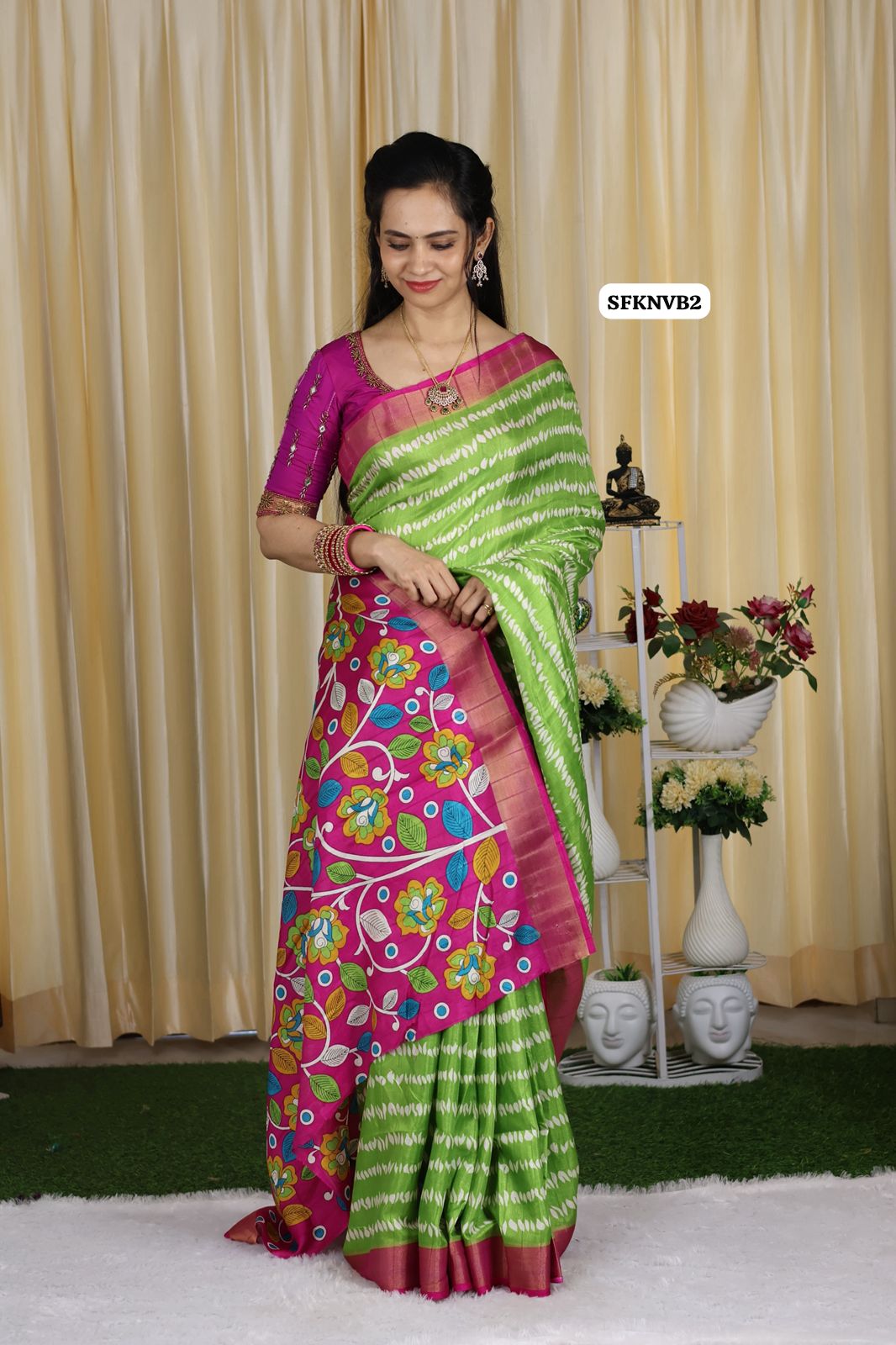 Cotton silk Fabric With Zari Border with floral Design😍🥳