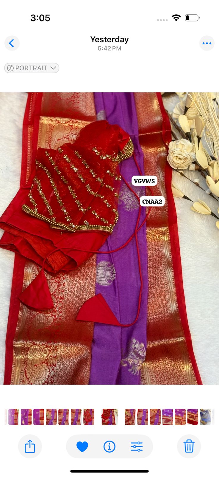 Saree with Net aari work blouse unstitched 🥳