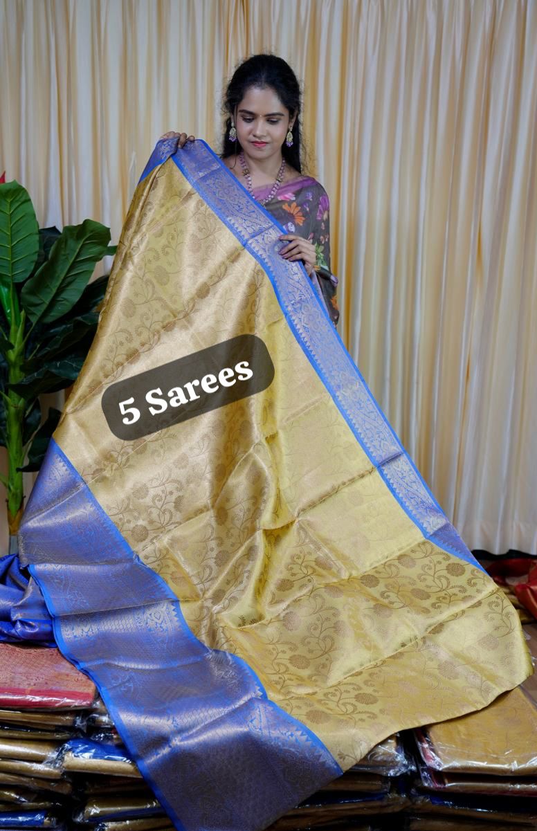 Katan tissueSarees.š„°š(5 sarees)