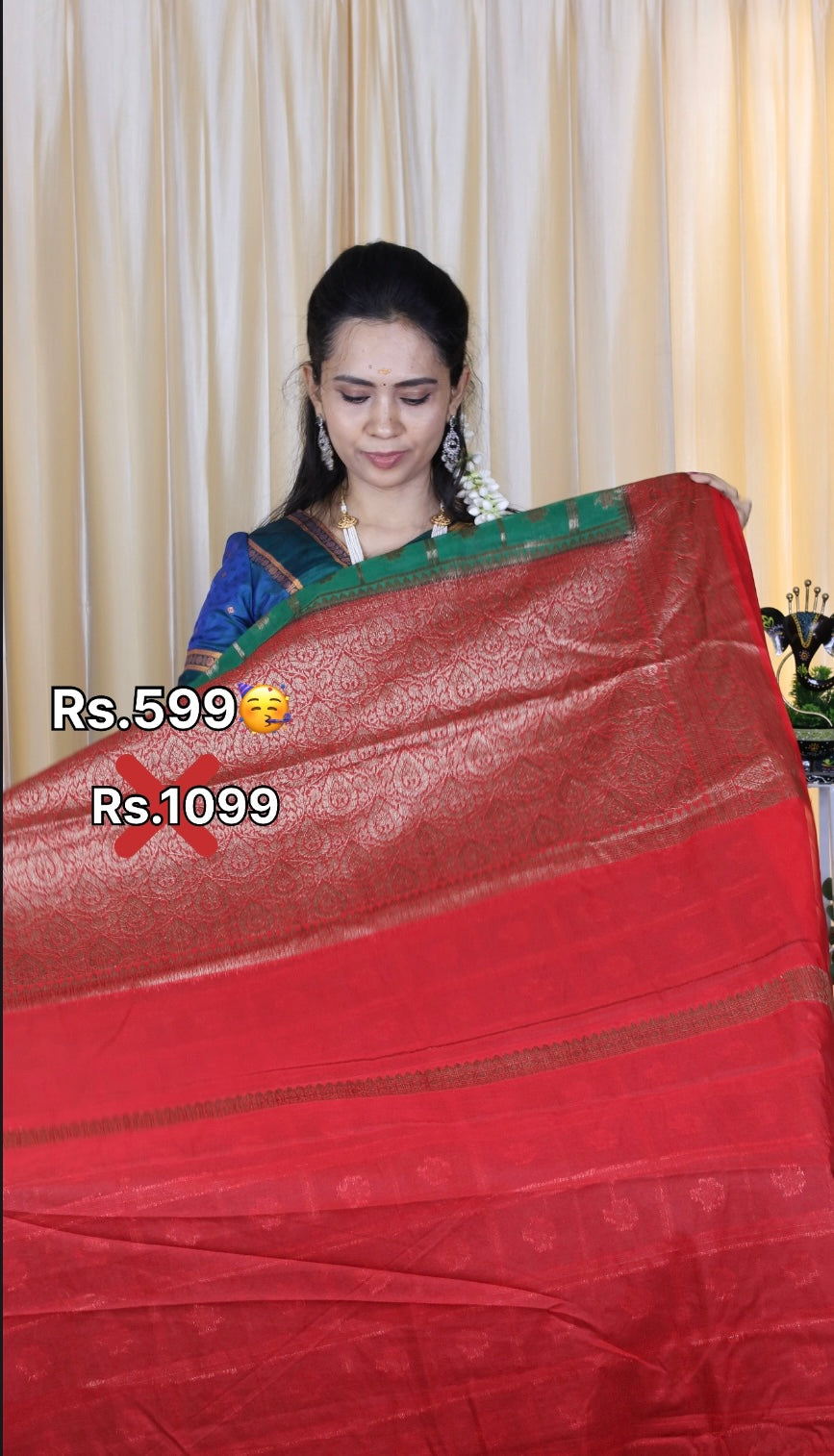 Aadi offer 🤩Warm silk cotton saree🤗