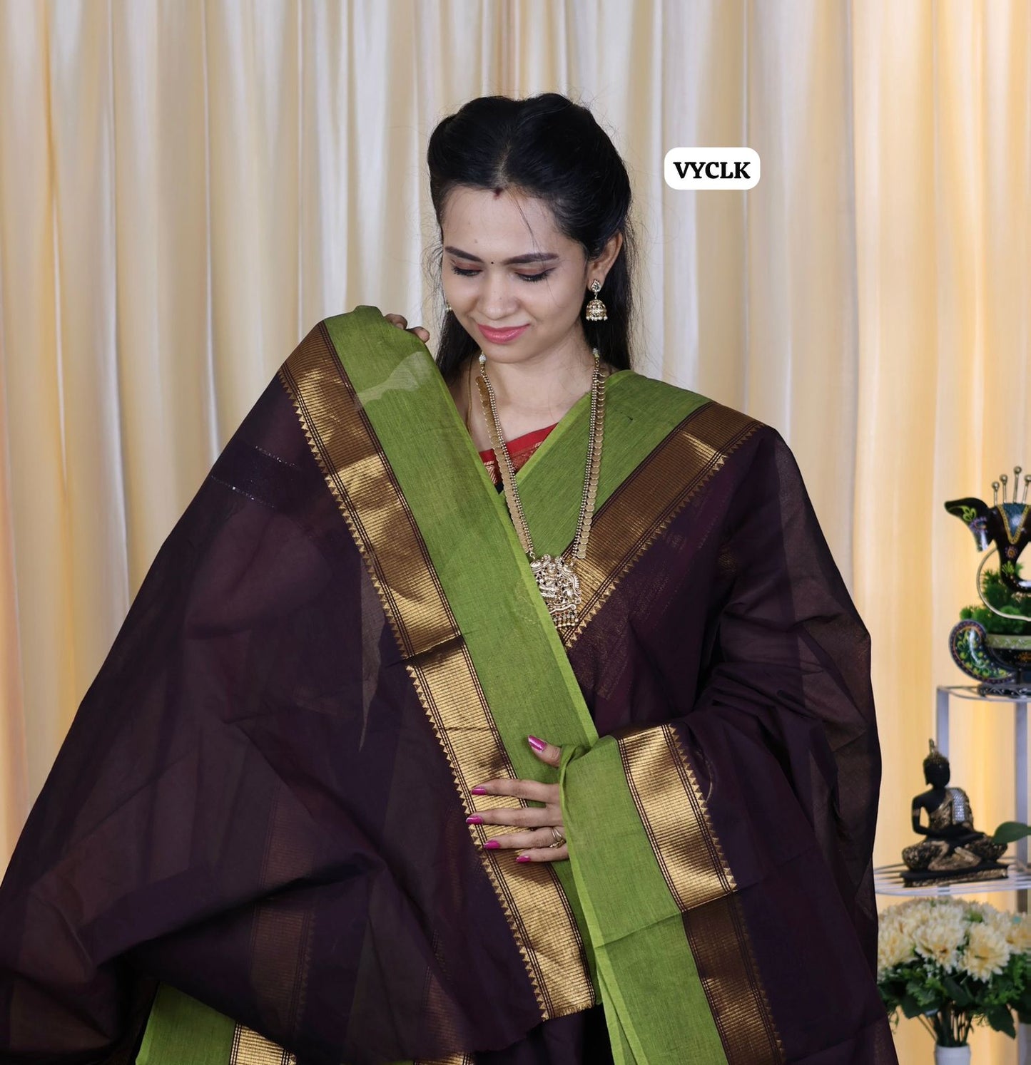 VTV Thrisha inspired Chettinad kanchi cotton saree 🥰😎