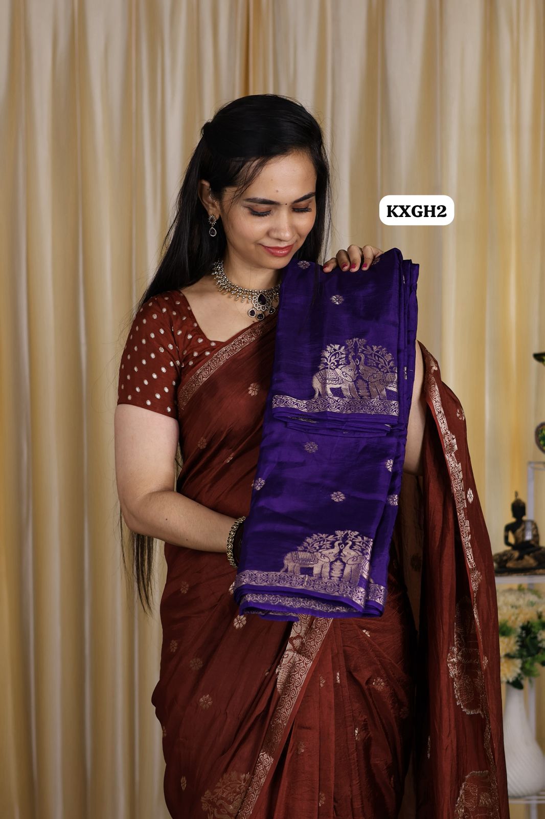 Khadi Viscose Georgette satin Border saree with running blouse🥳