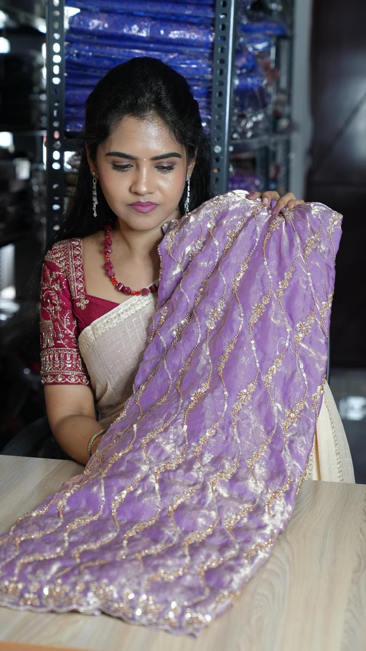 Premium Space silk with Golden heavy Katdhana work Offer🥰😎🌈