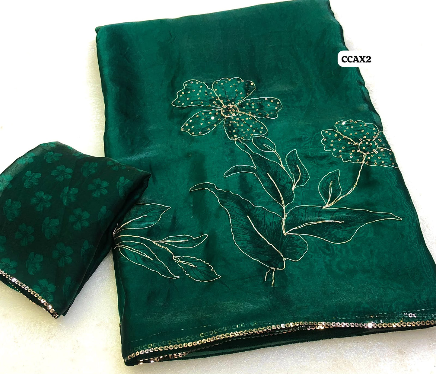 Space silk saree with sequence work 🥳