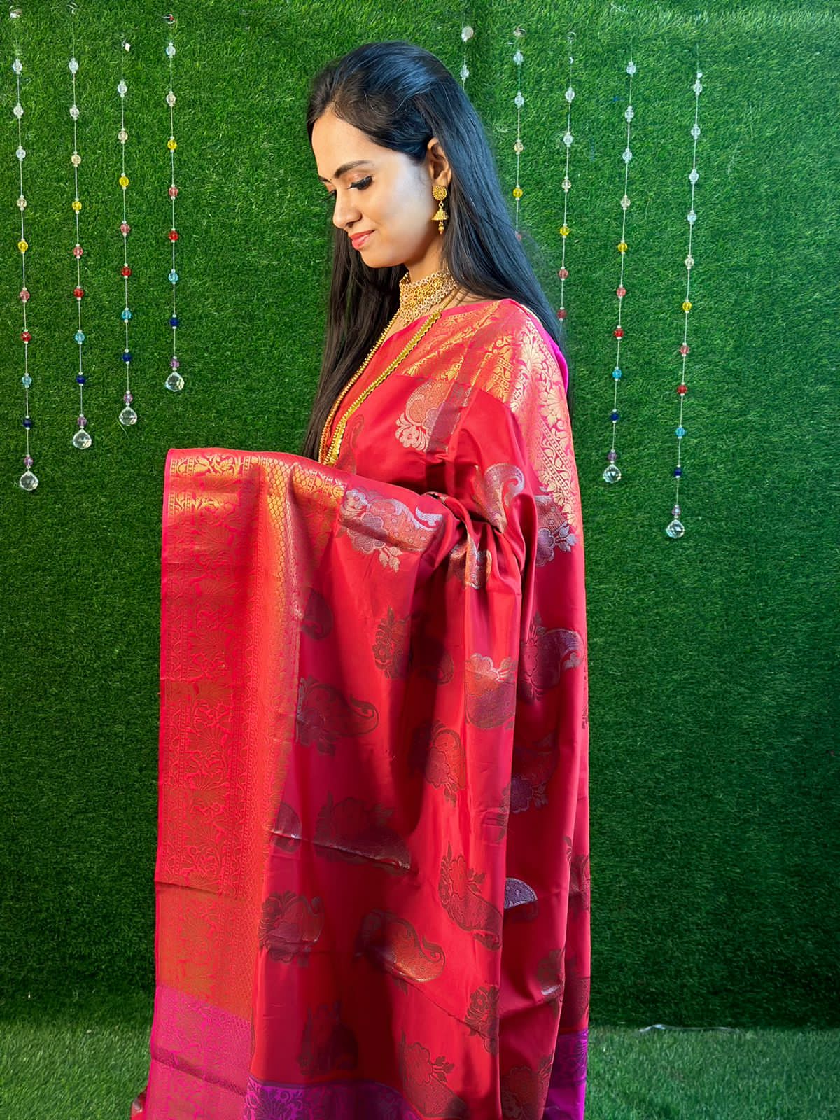 Softy silk with Meenakari ❌