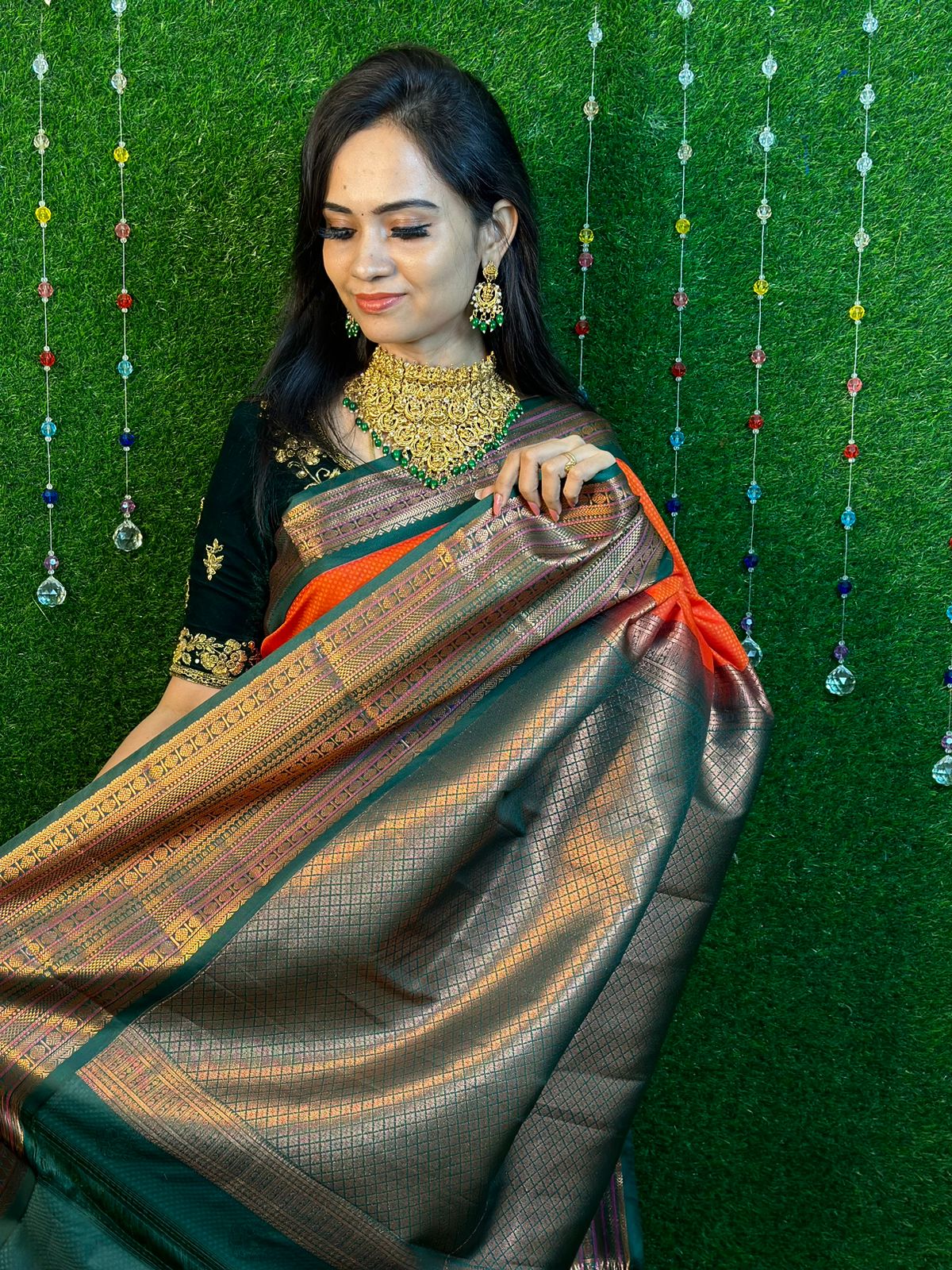 Sold❌Kanchi semi silk saree