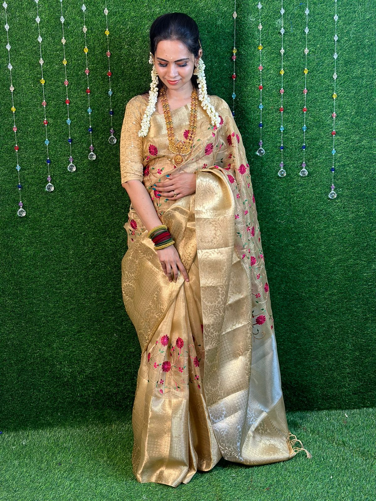 *Golden tissue saree prebook prebook 🥳✅
