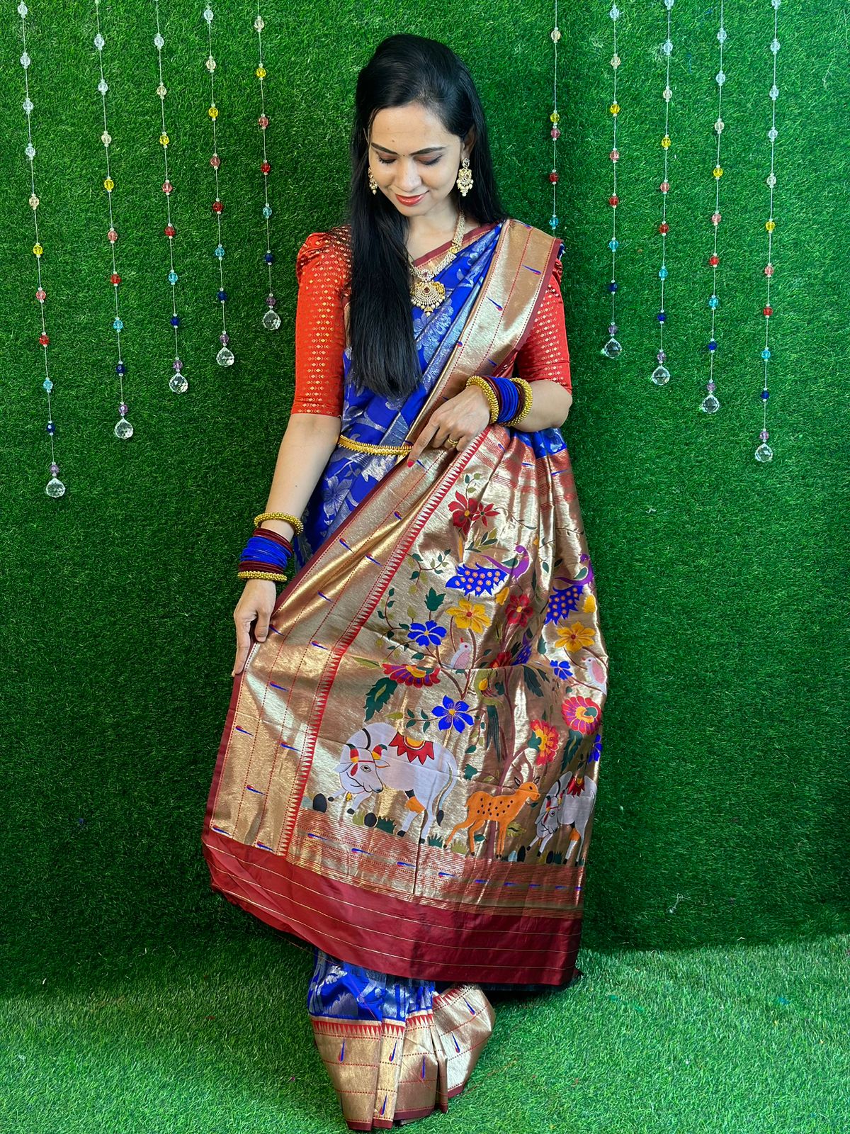 Full zari Paithani soft silk sareeš„³