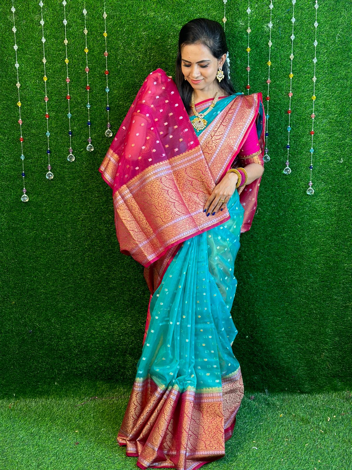 Soft organza semi silk saree ❌