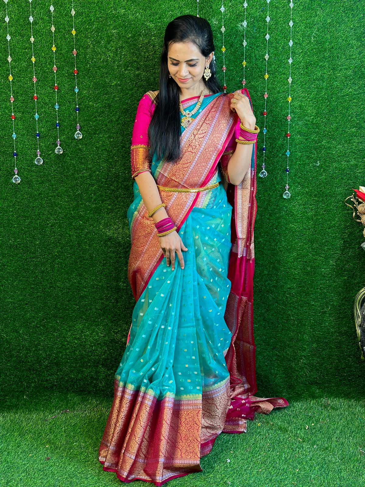 Soft organza semi silk saree YYY