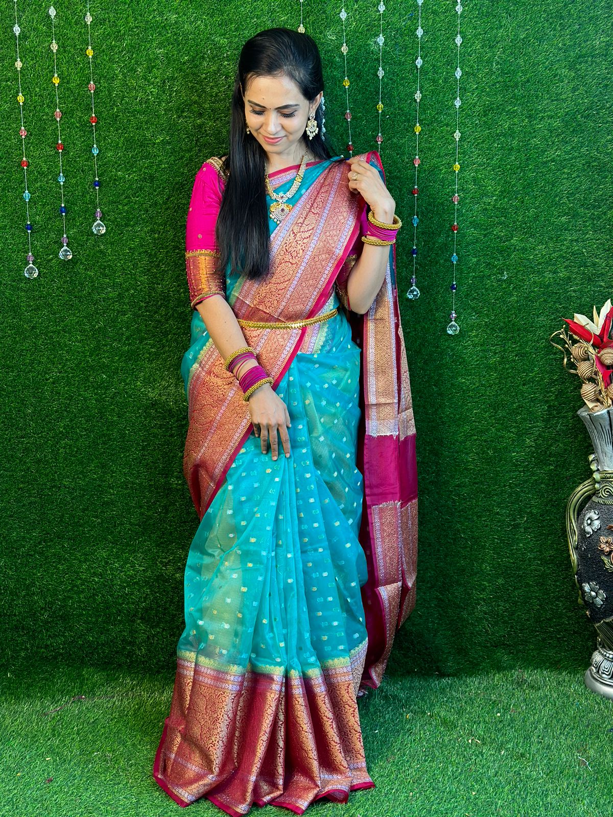 Soft organza semi silk saree YYY