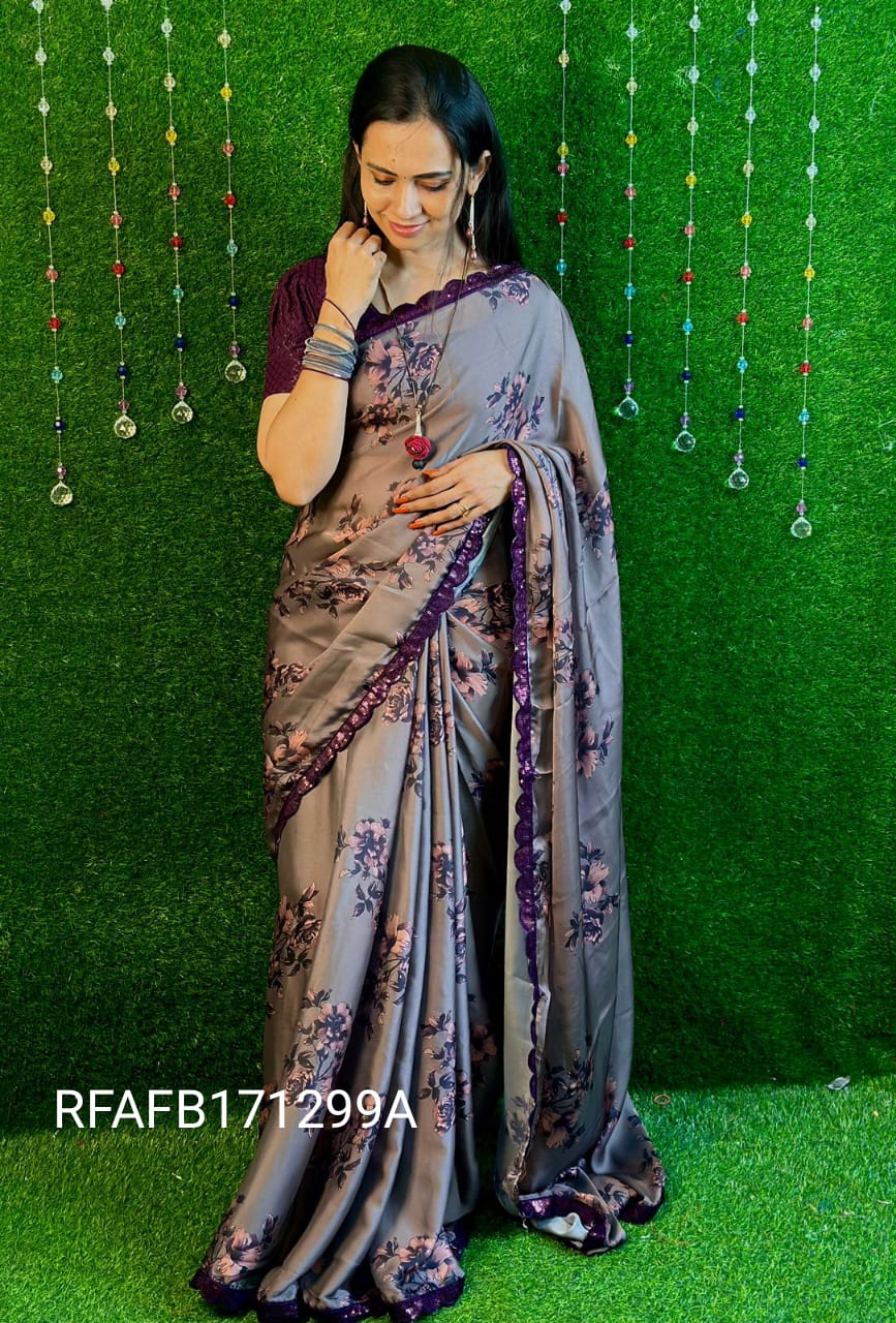 Premium quality soft silk satin saree š„³