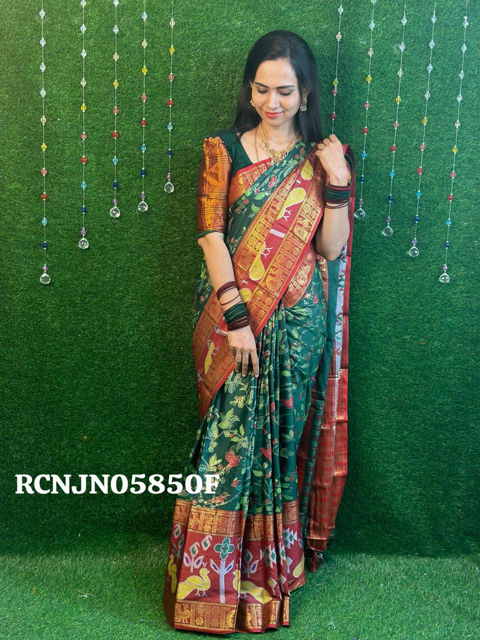 Paithani border semi silk cotton sarees