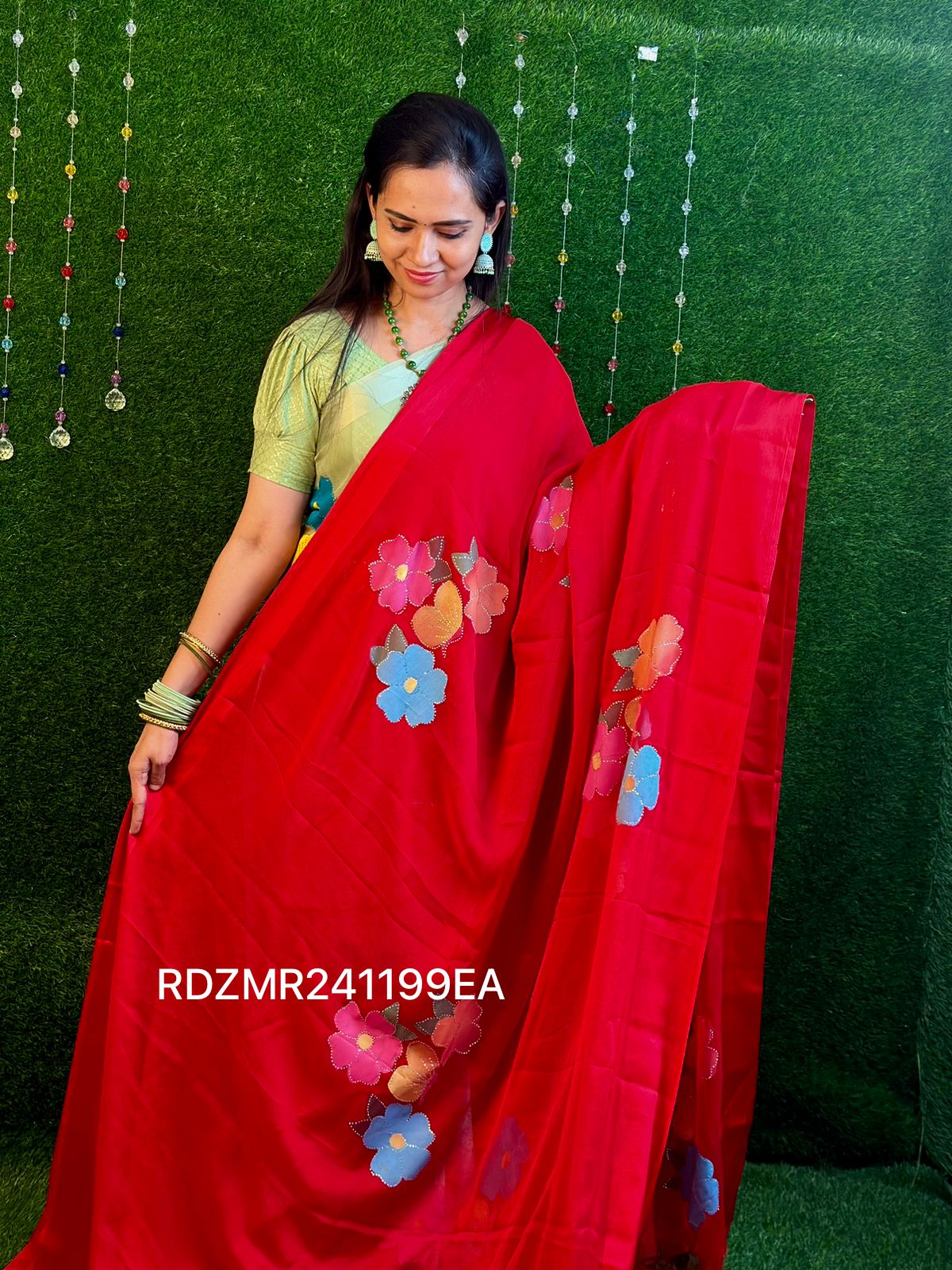 Chiffon saree with floral designs š„°